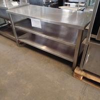 Tavolo in acciaio inox a due piani