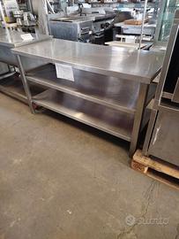 Tavolo in acciaio inox a due piani