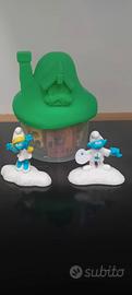Lotto I Puffi - Casetta Fungo + 2 Personaggi