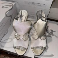 Scarpe satin raso avorio nuovo