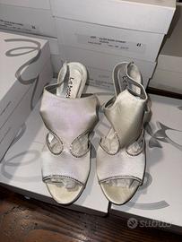 Scarpe satin raso avorio nuovo