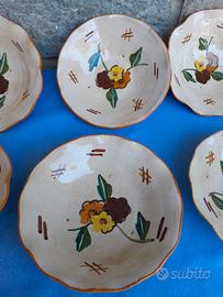 Set 6 ciotoline scodelle in ceramica artigianale
