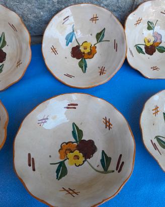 Set 6 ciotoline scodelle in ceramica artigianale