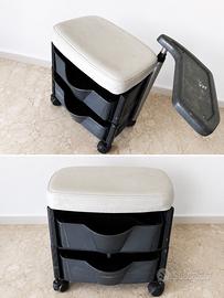 Carrello professionale con seduta e cassetti