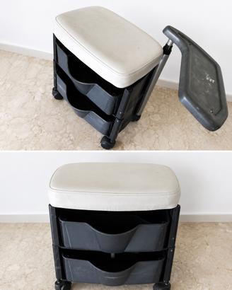 Carrello professionale con seduta e cassetti