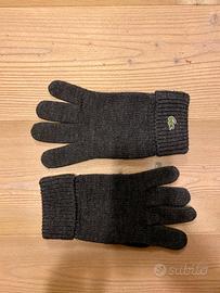 guanti lacoste grigio scuro lana taglia m