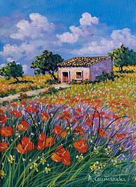 Quadro a dolio su tela paesaggio firmato