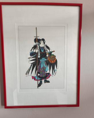 set 6 litografie samurai 30x40