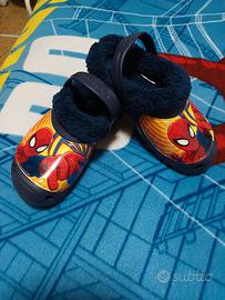 ciabatte invernali da bambino tema spiderman 