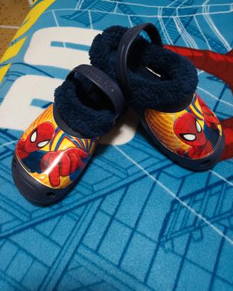 ciabatte invernali da bambino tema spiderman 