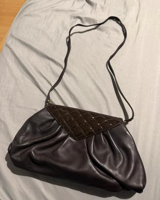 Borsa in pelle marrone scuro