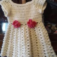 Abito bimba 9 12mesi all. Uncinetto in lana