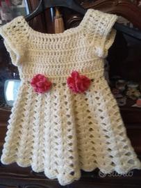 Abito bimba 9 12mesi all. Uncinetto in lana