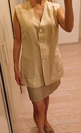 Gilet Caractere lino e seta taglia 42 colorsabbia