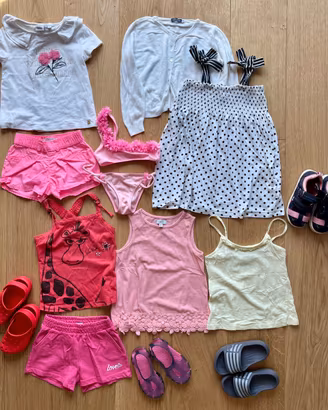 Lotto bambina 4-6 anni 46 pezzi + scarpe n.26