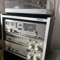 Stereo vintage philips con goradischi e due casse