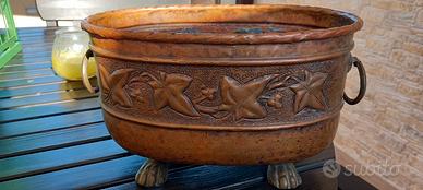Antico portavaso - contenitore in rame