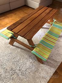 Tavolo panca da giardino bambini