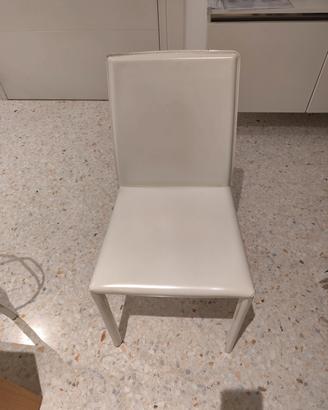 Sedie soggiorno - ferro/cuoio bianche