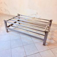 Struttura supporto con 2 ripiani in acciaio inox