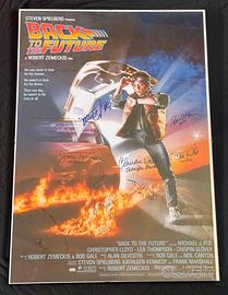 Poster Ritorno al futuro autografato J.Fox e Cast