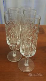 Set di 5 Bicchieri a stelo in cristallo vintage