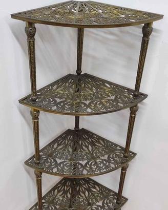 Etagere, angoliera in ottone, vintage