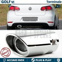 TERMINALE di Scarico OVALE per VW GOLF 6 Cromato