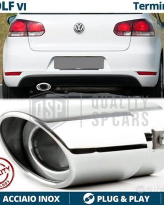 TERMINALE di Scarico OVALE per VW GOLF 6 Cromato