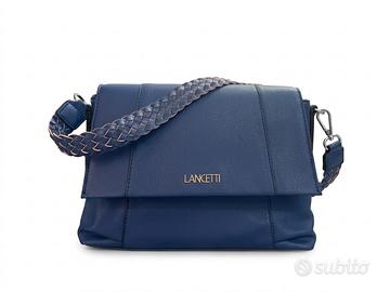 Borsa a spalla Lancetti blu notte con tracolla