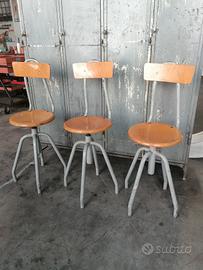 tris sgabelli girevoli vintage Epoca  industrial 
