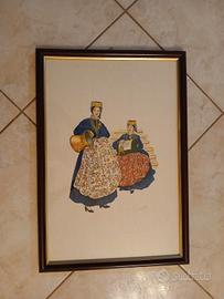 Quadro con Stampa Costume Tradizionale Sardo