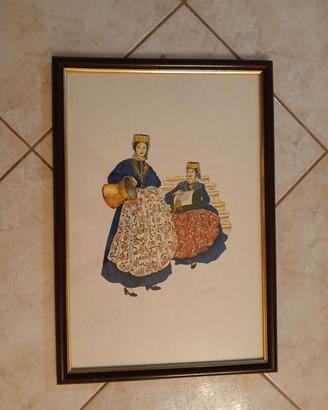 Quadro con Stampa Costume Tradizionale Sardo