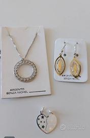 collana ciondolo orecchini placcato oro