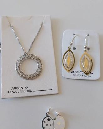collana ciondolo orecchini placcato oro