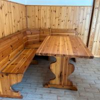 Tavolo + panca a L taverna abete massiccio