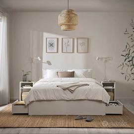 Letto matrimoniale IKEA con 4 cassetti + materasso