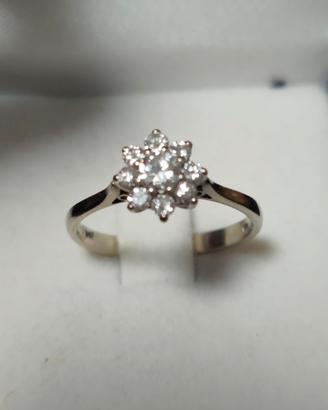 Anello oro bianco 18kt diamanti naturali