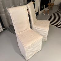 Sedie imbottite con fodera bianca sfoderabile