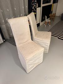 Sedie imbottite con fodera bianca sfoderabile