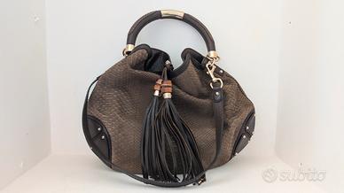 Borsa GUCCI Bamboo Indy Hobo L in vero pitone