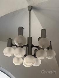 3 Lampadari vintage anni ’60/’70 vetro e metallo