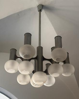 3 Lampadari vintage anni ’60/’70 vetro e metallo