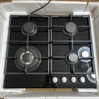 Piano cottura a gas in vetro nero 4 fuochi nuovo