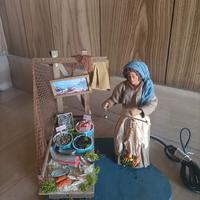 Statua in movimento presepe 24/30 cm Pescivendola