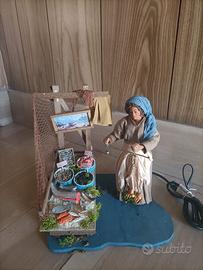 Statua in movimento presepe 24/30 cm Pescivendola