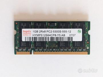 Memoria RAM DDR2 SO-DIMM 1GB Hynix PC2-5300S