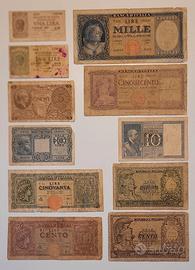 BANCONOTE 1 2 5 10 50 100 500 1000 LIRE 1944-1961