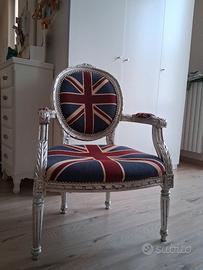 Poltrona stile barocco - bandiera UK