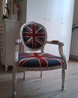 Poltrona stile barocco - bandiera UK